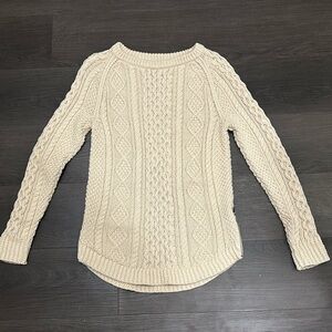 LL Bean Women’s Signature Cotton Fisherman Tunic Sweater - Cream